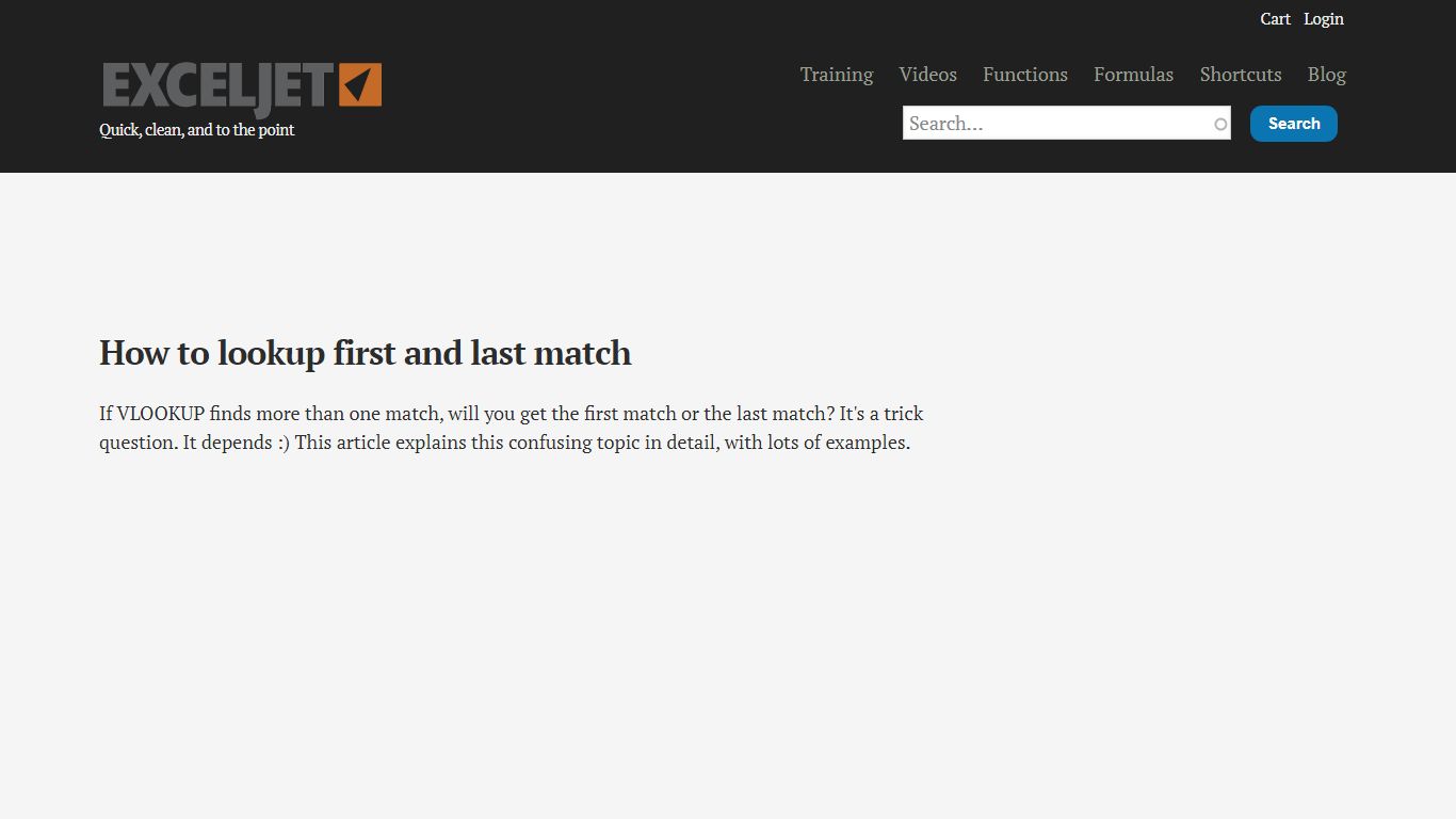 How to lookup first and last match | Exceljet